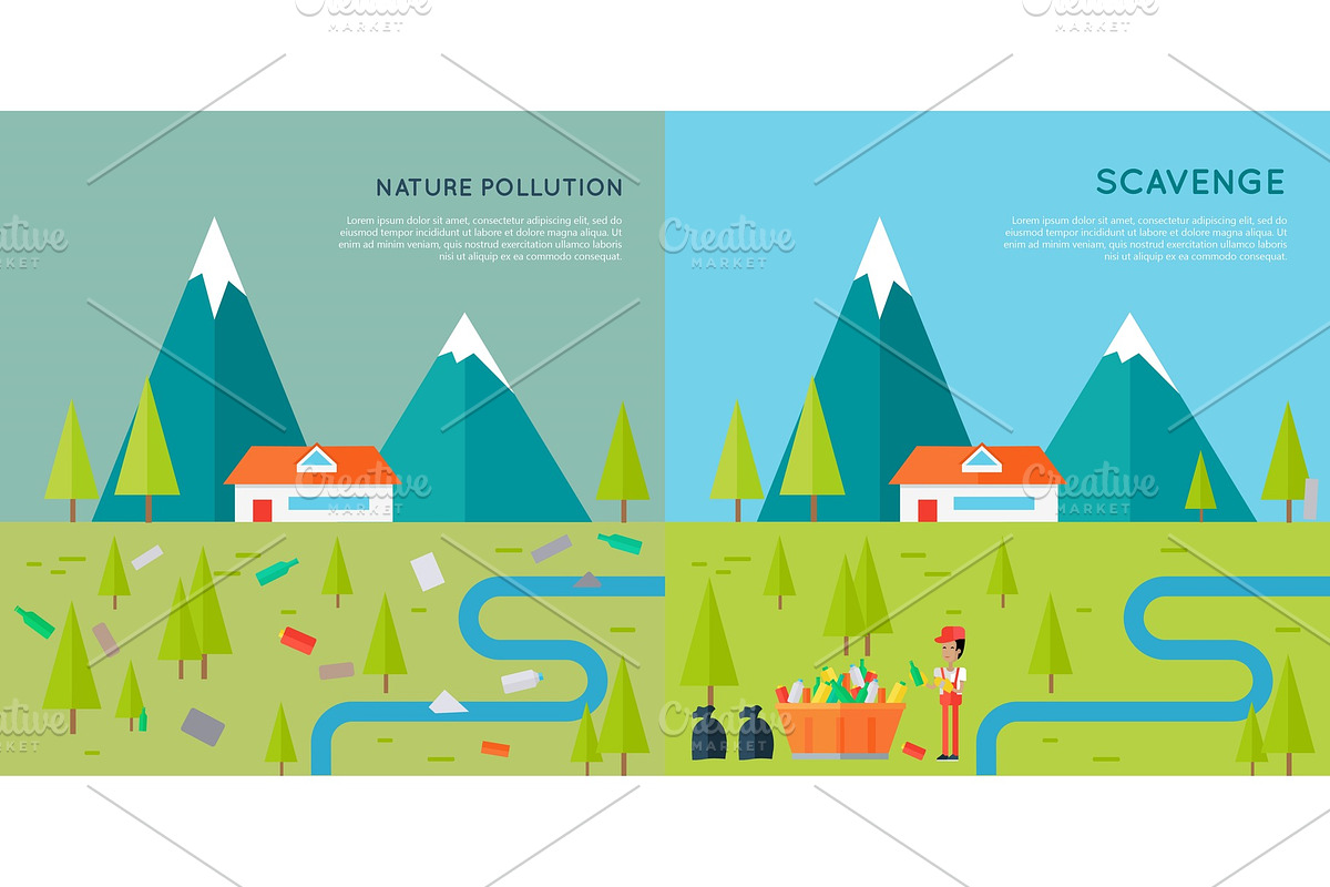 Nature Pollution and Scavenge in Illustrations - product preview 8