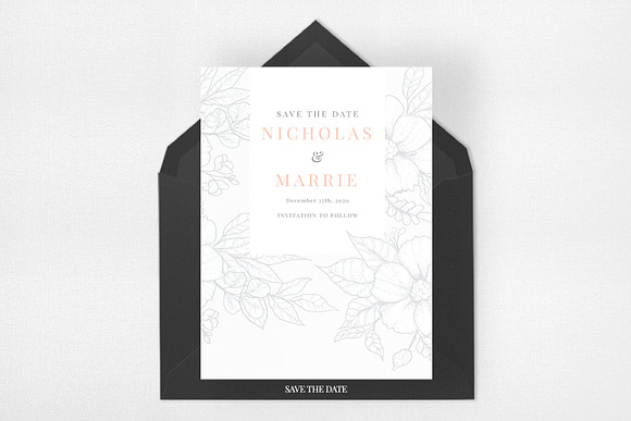 Modern Sketch Botanical Wedding Set in Wedding Templates - product preview 3