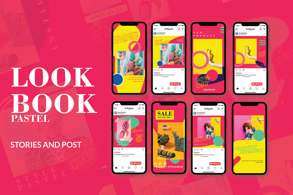 Lookbook Pastel Instagram Template in Instagram Templates - product preview 8