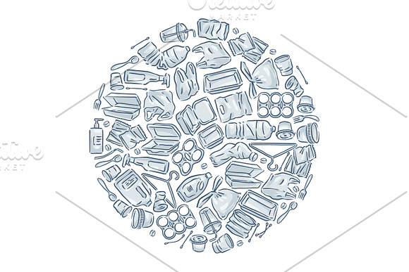 Plastic trash icon set in Icons - product preview 3