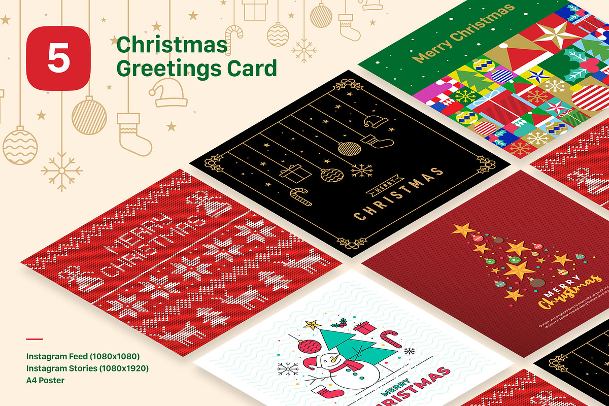 Christmas Greeting Card in Instagram Templates - product preview 8