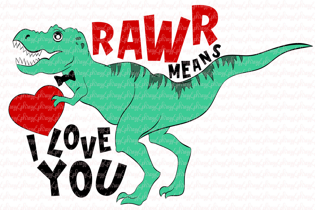T-rex.Dinosaur.SVG.Valentine.Clipart | Creative Daddy