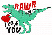 T-rex.Dinosaur.SVG.Valentine.Clipart