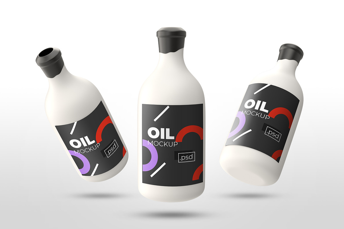 Realistic Oil Bottle Mockups in Product Mockups - product preview 8