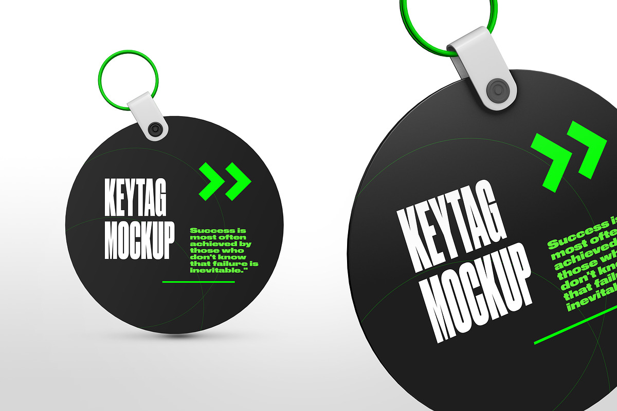 Circle Key Tag Mockups in Product Mockups - product preview 8