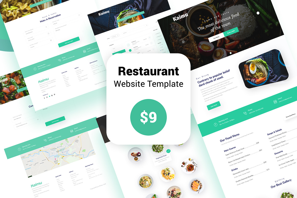 Restaurant Website Template in Landing Page Templates - product preview 8