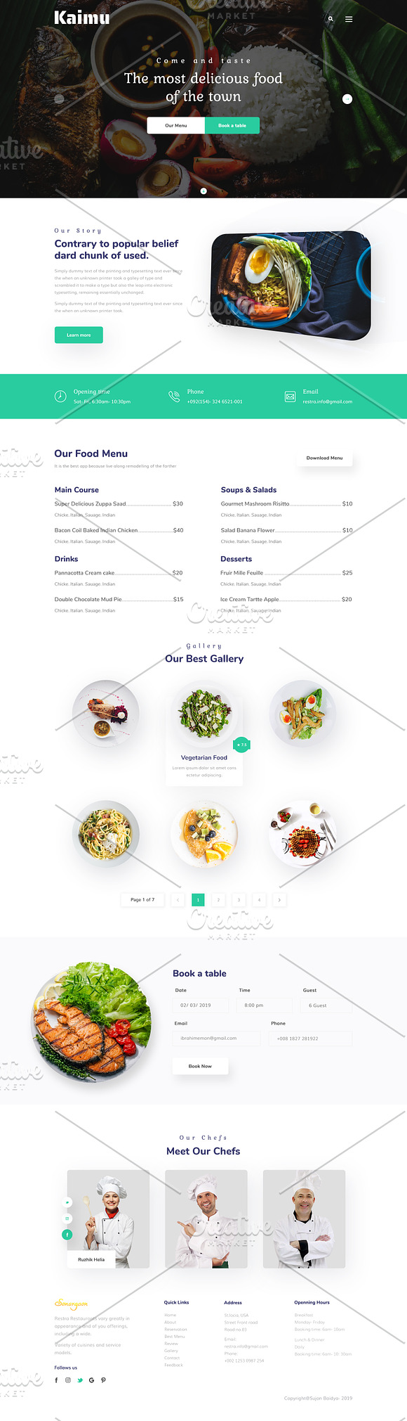 Restaurant Website Template in Landing Page Templates - product preview 1