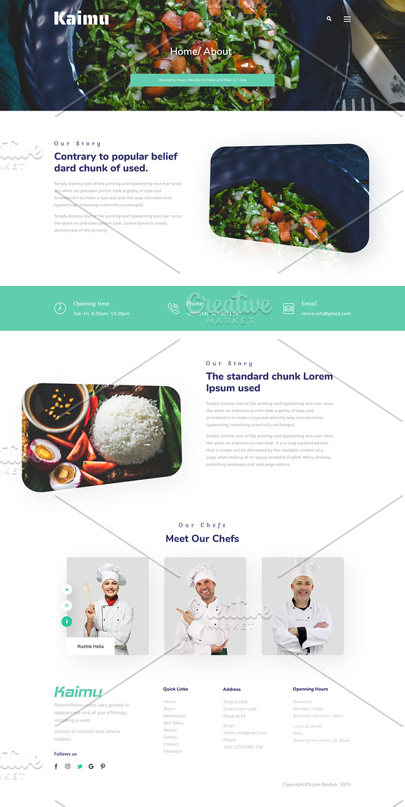 Restaurant Website Template in Landing Page Templates - product preview 2
