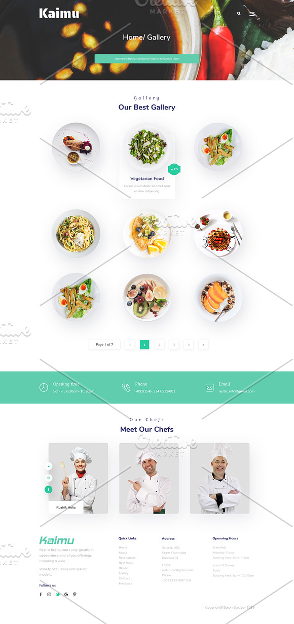 Restaurant Website Template in Landing Page Templates - product preview 3