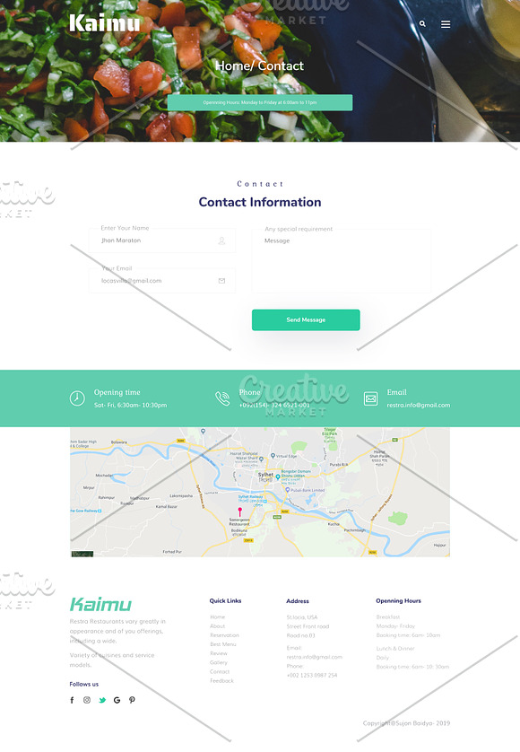 Restaurant Website Template in Landing Page Templates - product preview 7