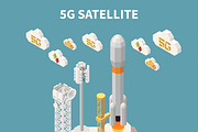 5g internet isometric composition