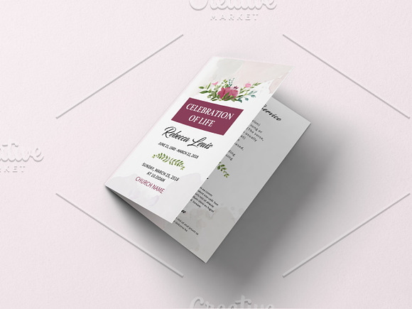 Funeral Program Template-V971 in Brochure Templates - product preview 3