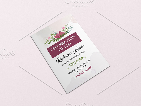 Funeral Program Template-V971 in Brochure Templates - product preview 4