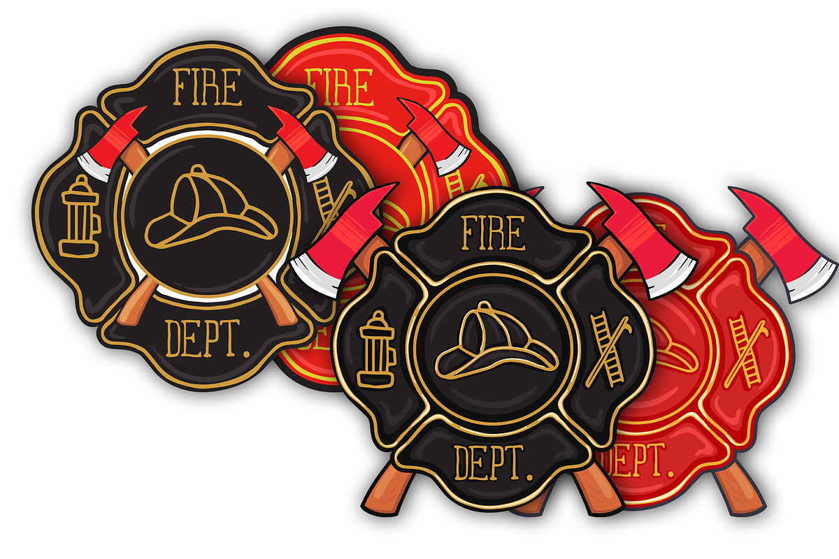 Fire Department Maltese Label in Illustrations - product preview 8