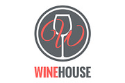 Wine glass logo design background.