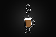 Latte logo. Coffee cup design.