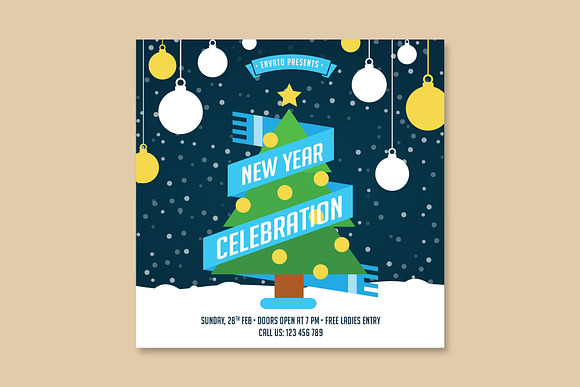 Merry Christmas Instagram Banner in Flyer Templates - product preview 2