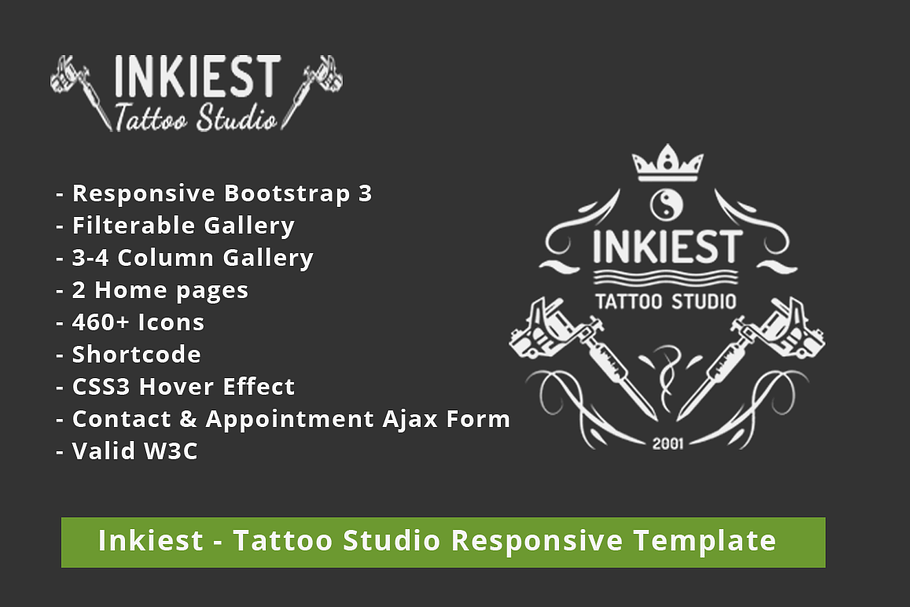 Inkiest - Tattoo Studio Template in Website Templates - product preview 8