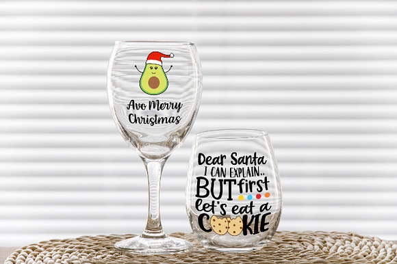 Wine glass + stemless tumbler mockup in Product Mockups - product preview 2