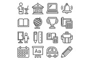 School and Education Icons Set on