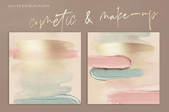 Rose Gold Watercolor Brush Strokes in Textures - product preview 4