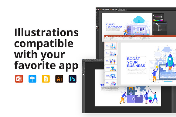 Flat animated illustrations in Illustrations - product preview 1