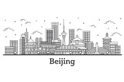 Outline Beijing China City Skyline