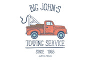 Towing Service Label with Pickup