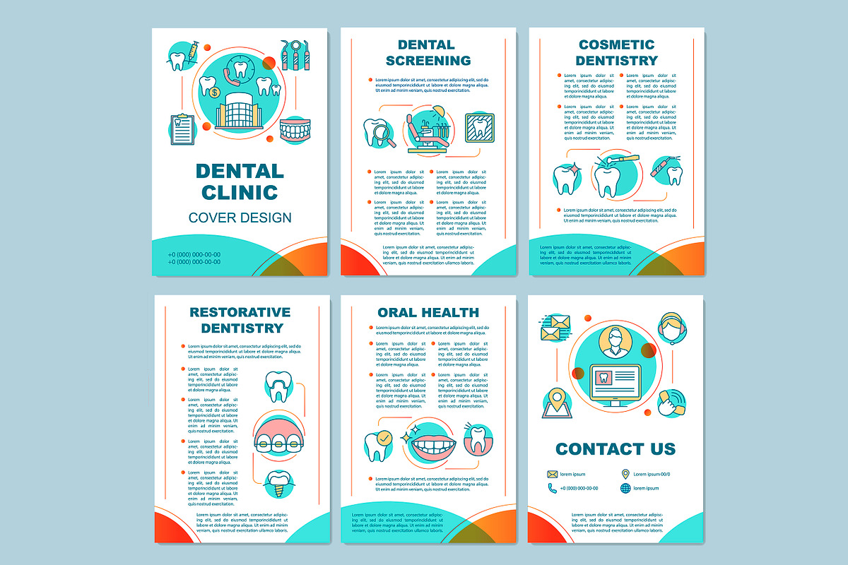 Dental clinic brochure template in Brochure Templates - product preview 8
