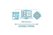 CRM solutions concept icon
