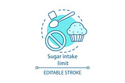 Sugar intake limit concept icon