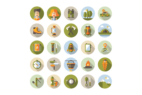 Box of Camping Graphic Elements in Infographic Icons - product preview 6