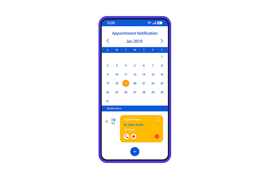 Appointment notification interface in Mobile & Web Mockups - product preview 8