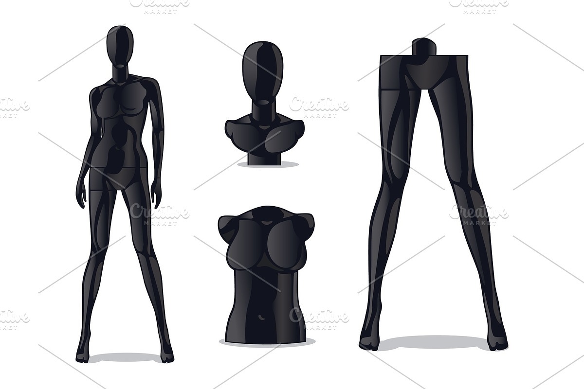 Plastic female mannequin in Illustrations - product preview 8