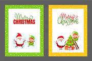 Greeting Cards Christmas Tree Santa
