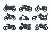 Different motorized vehicles black