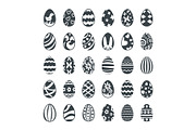 Decorated black Easter eggs vector