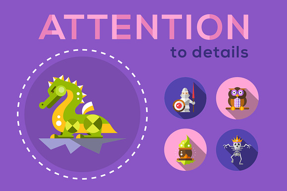 Fairy Tales Elements in Flat Style in Web Elements - product preview 1