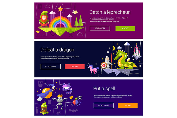Fairy Tales Elements in Flat Style in Web Elements - product preview 9