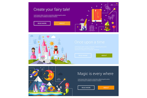 Fairy Tales Elements in Flat Style in Web Elements - product preview 10