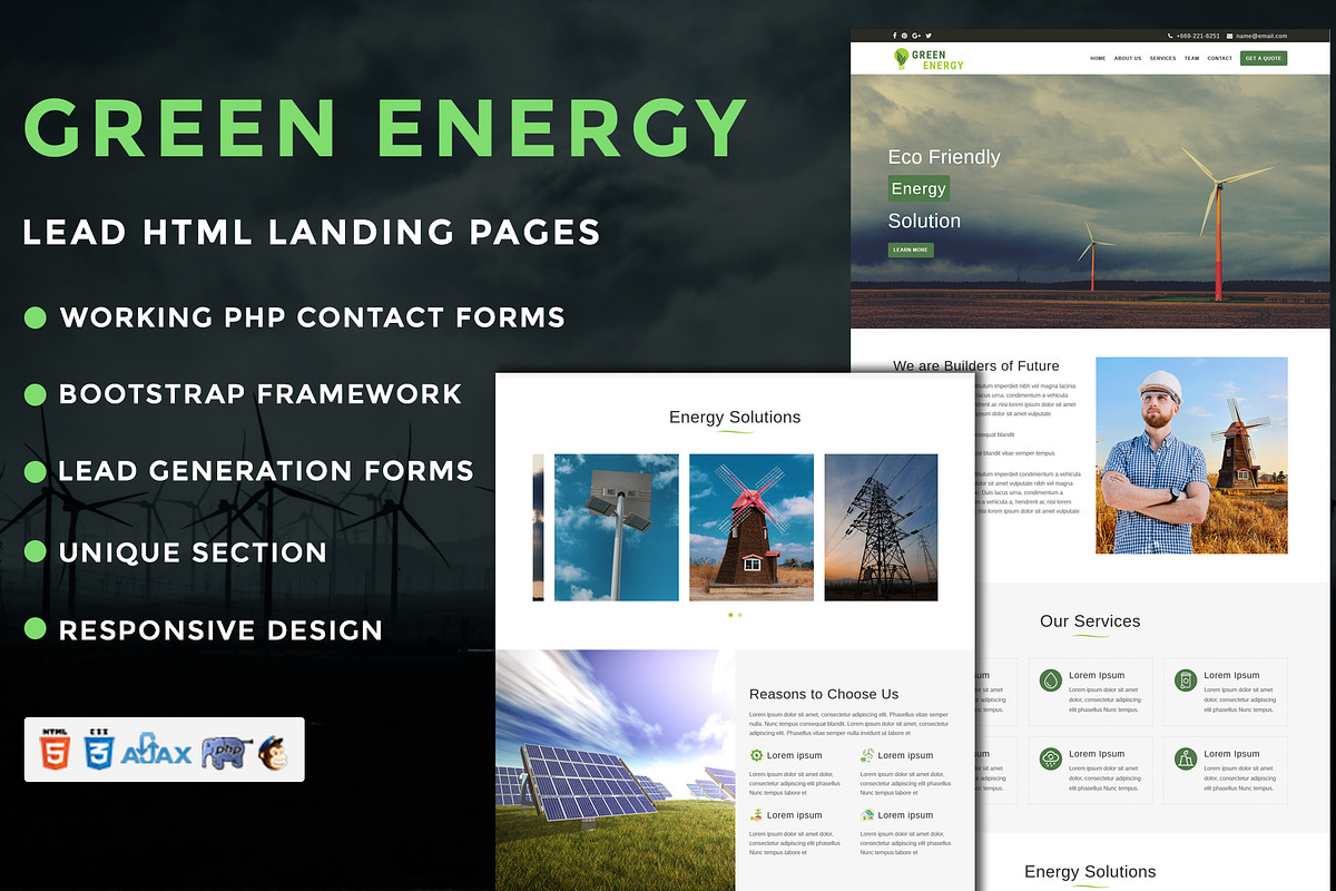 Green Energy - Landing Page Template in Landing Page Templates - product preview 8