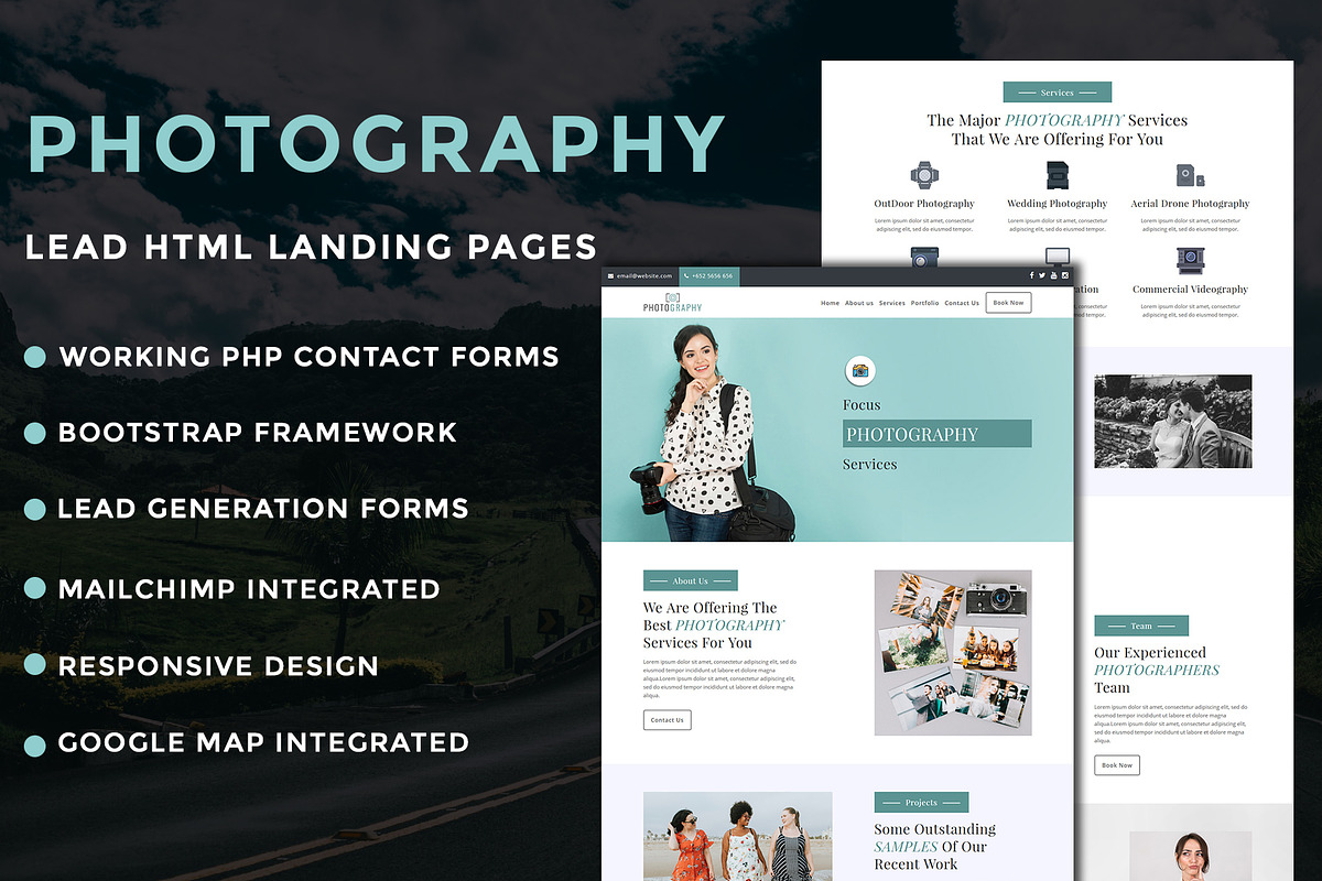 Photography - Landing Page Template in Landing Page Templates - product preview 8