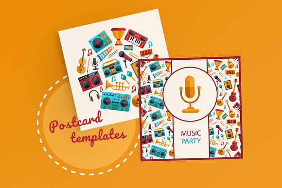 Music Party Flat Style Bundle in Web Elements - product preview 3