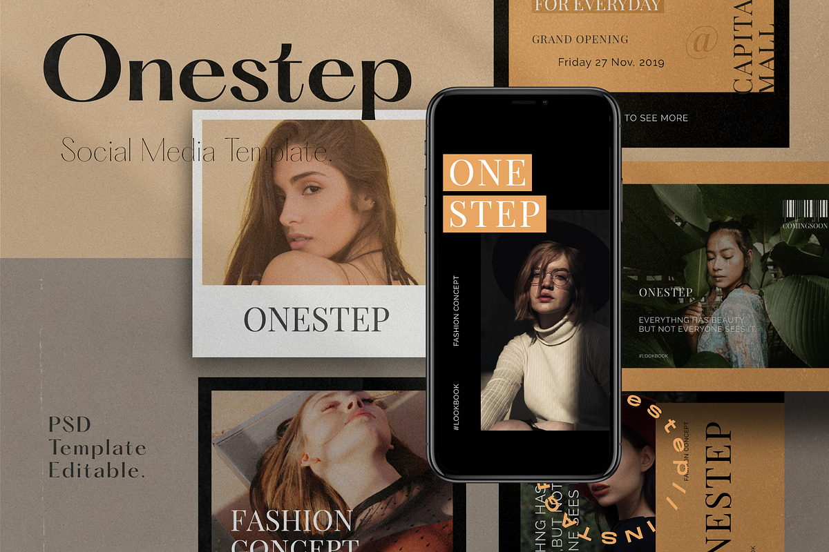 One Step - Social Media Pack+Stories in Instagram Templates - product preview 8