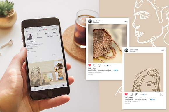 Stylish Instagram Puzzle Template in Instagram Templates - product preview 5