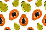 Papaya. Seamless pattern.