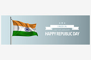 India happy republic day vector card