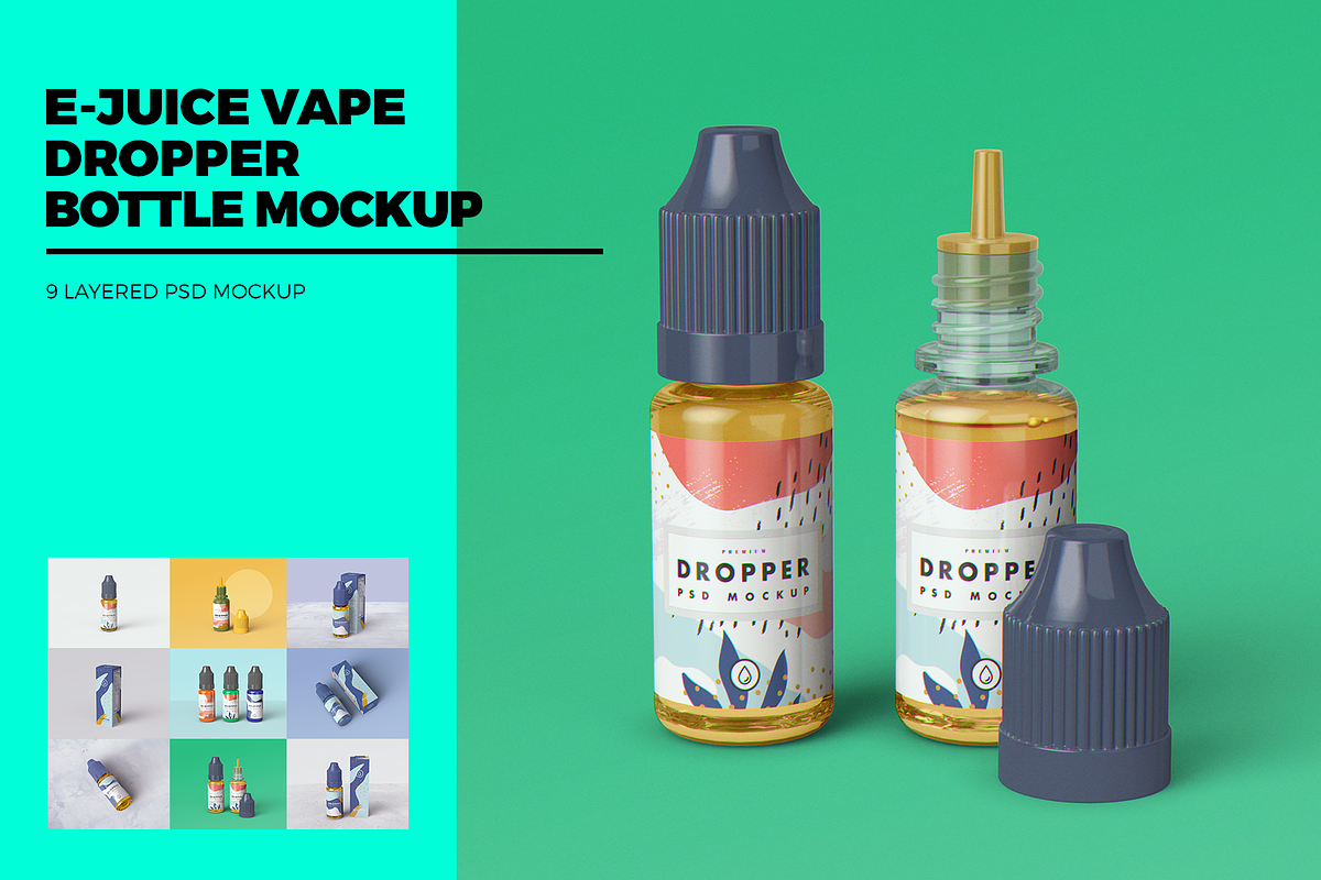 E-Juice Vape Dropper Bottle MockUp in Product Mockups - product preview 8
