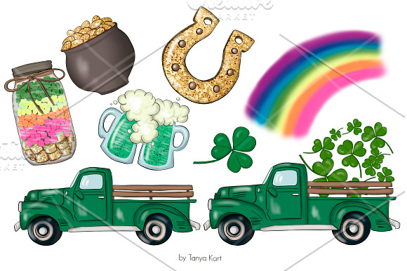 St. Patricks Gnomes Icons & Pattern in Illustrations - product preview 5