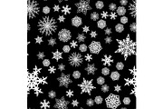 Christmas snow seamless pattern with